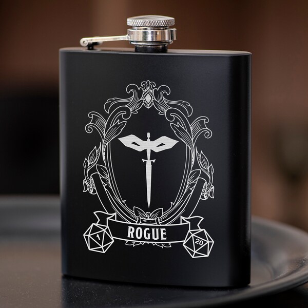 Rogue Class DnD Hip Flask 7oz Gift for dnd Party, Great Gift Idea for DnD Lovers / Stainless Steel Flask / dnd Gift For Players