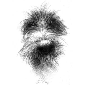 Perro desaliñado / Impresión artística de edición limitada a partir del dibujo original. Envío gratuito.