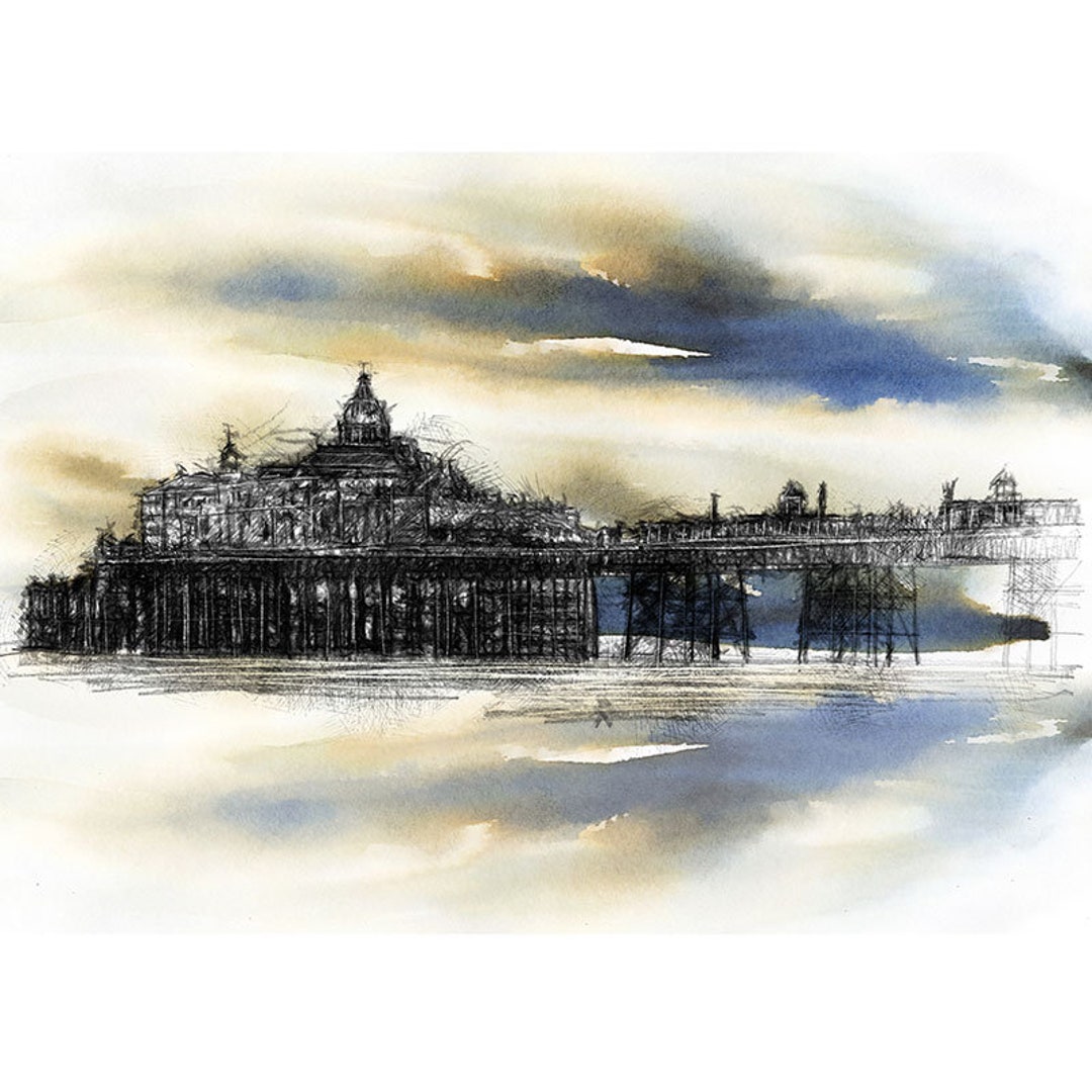 Eastbourne Pier Sketch Limited Edition Fine Art Print From Original