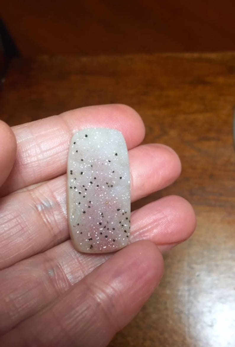 Natural Drusy Agate Cabochon 32mm x 16.5mm Not Dyed