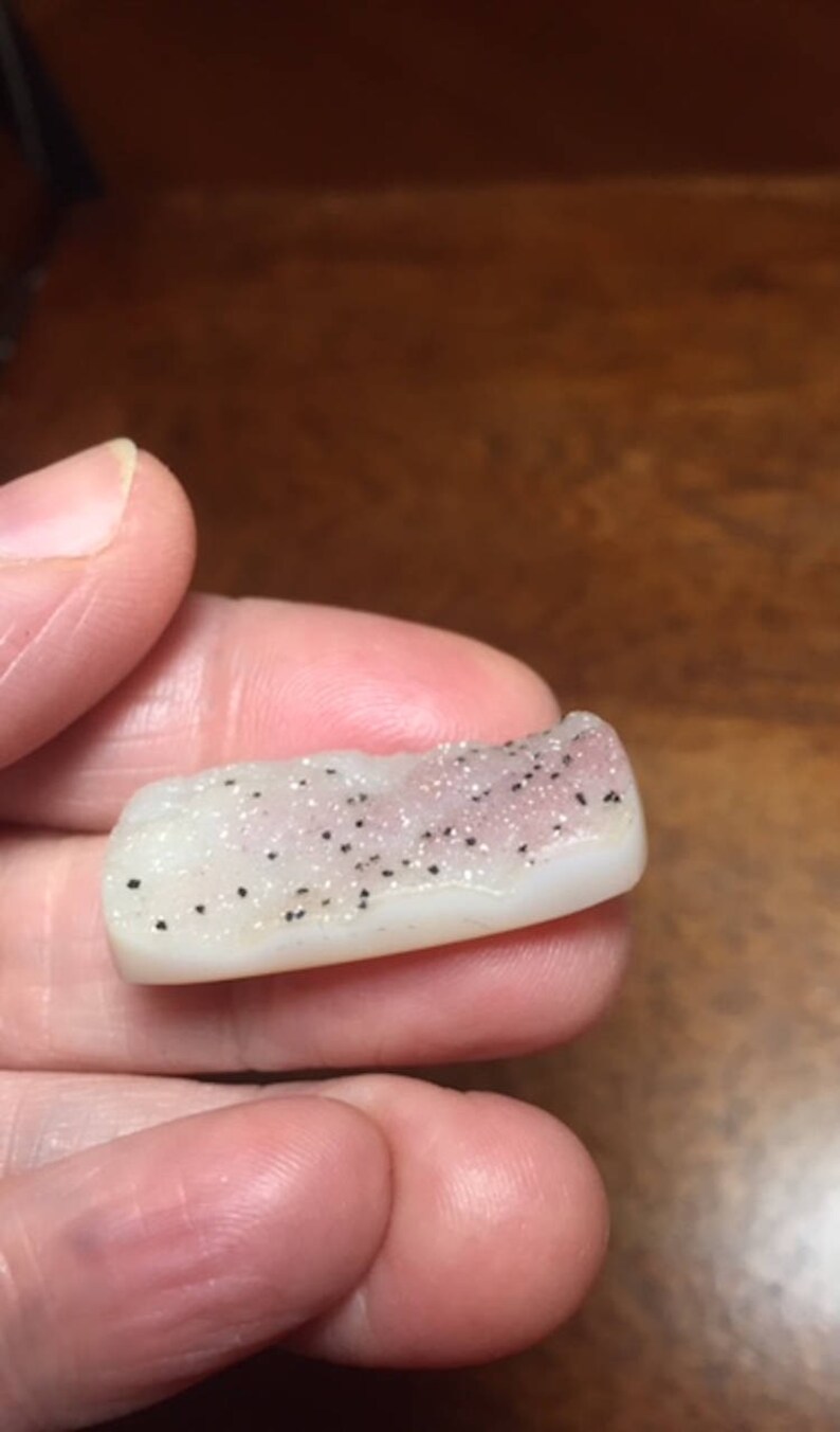 Natural Drusy Agate Cabochon 32mm x 16.5mm Not Dyed
