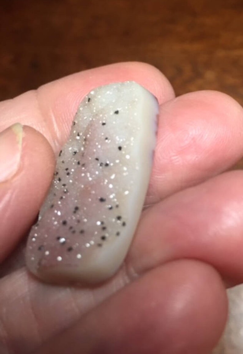 Natural Drusy Agate Cabochon 32mm x 16.5mm Not Dyed