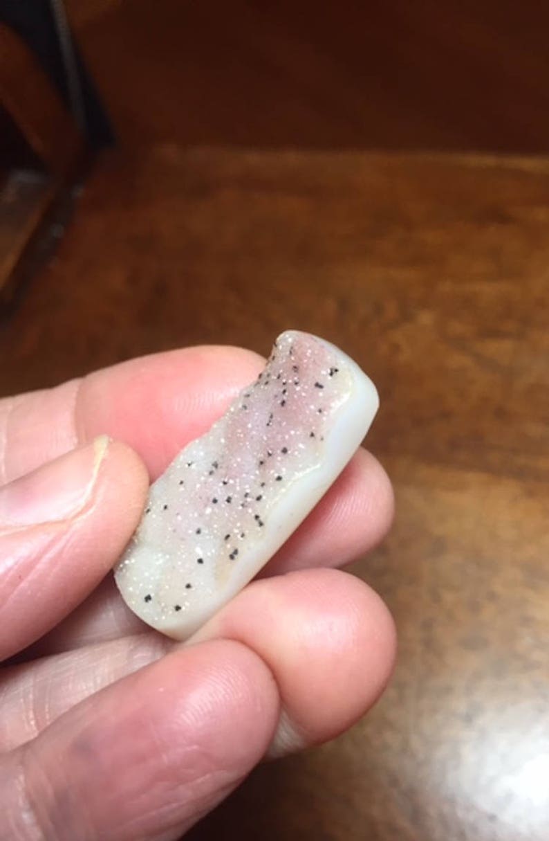 Natural Drusy Agate Cabochon 32mm x 16.5mm Not Dyed