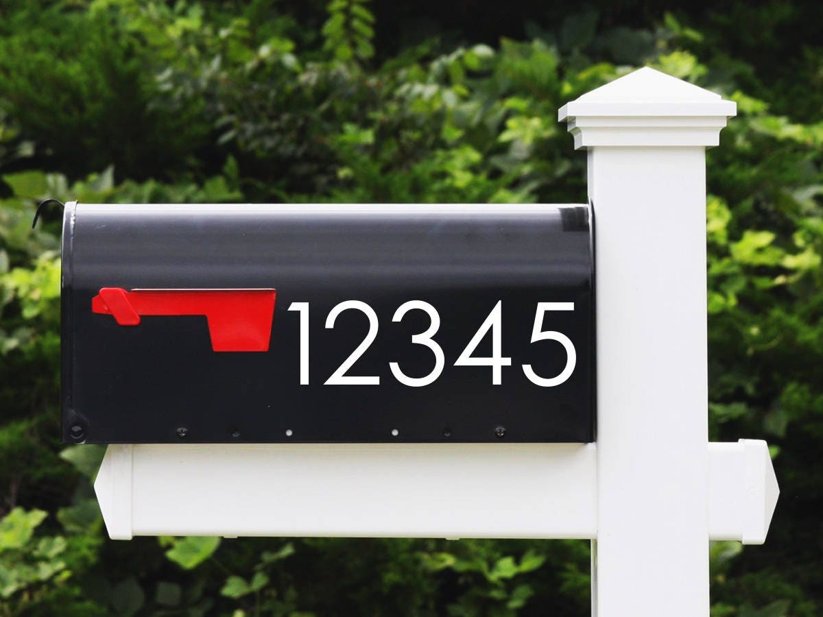 House Number Decal Modern Mailbox Numbers Address Number Etsy
