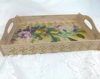 Large Shabby Chic Wooden Serving Tray With Handles