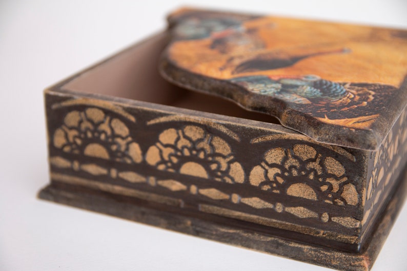 Rustikale schicke Serviette Pappschachtel mit Puten Merry | Etsy