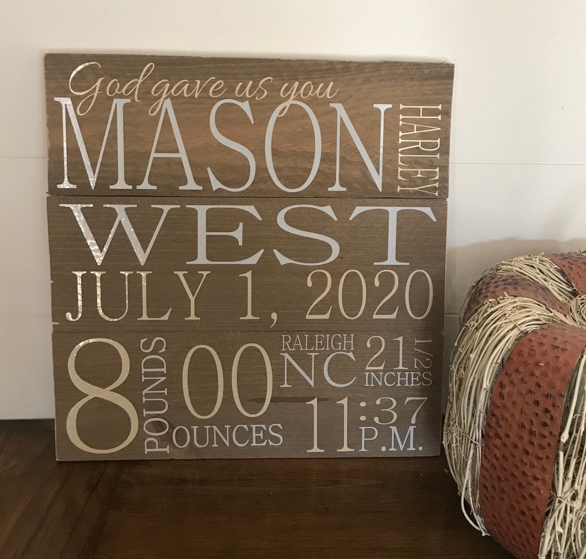 Birth Announcement Sign I Birth Announcement Wall Art I Baby Sign I