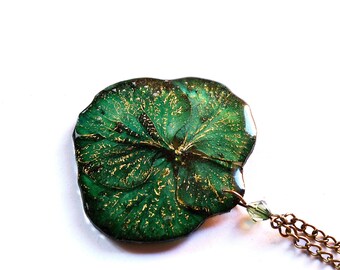 Echte planten sieraden, Groen cadeau hanger sieraden, kunst Natuur ketting Lush bos aardse gift Moeder Natuur sieraden cadeau Vrouw's cadeau hanger