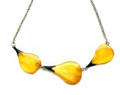 Yellow tulips Real flower jewelry necklace gift, spring jewelry set from Nature, bring sun and summer with you unique organic design for her