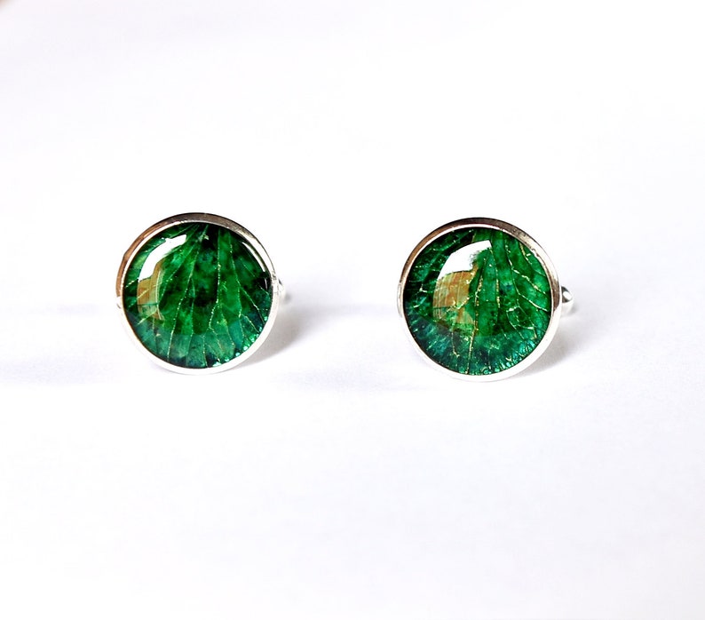 Emerald Cufflinks From Real Flower Christmas Natural Eco Etsy