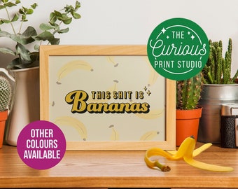 Questa merda è la stampa delle banane, la stampa tipografica retrò, la stampa della citazione musicale, l'arredamento dell'home office, l'arredamento divertente, A6 A5 A4 A3 A2 A1 Stampa artistica