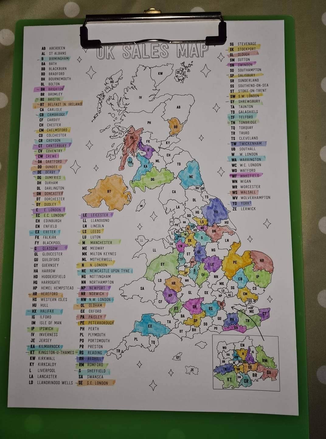 Maps Postcode Wall Map SK Stockport Paper Curriculum Resources School