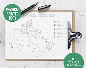 Mappa delle vendite dello stato canadese, Tracker per piccole imprese, Tracker delle vendite, Mappa a colori in Canada, Mappa dello stato, Tracker delle vendite del Canada