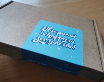 Box Seal Stickers, Cute Packaging Stickers, Business Stationery, This Parcel Is Happy To See You, Seal Labels