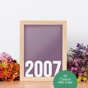 Custom Year Print, Home Decor, Personalised Colour Print, A6 A5 A4 A3 A2, Bright Print, Office, Bedroom Wall Art, Curious Print Studio UK