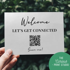 Wi-Fi QR Code Print, A5 Print, 5 x 7&quot; print, WiFi Print, QR Code, Personalised WiFi Sign, Custom Network Sign, New Home, Welcome Signage