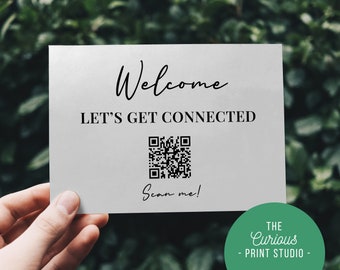 Wi-Fi QR Code Print, A5 Print, 5 x 7" print, WiFi Print, QR Code, Personalised WiFi Sign, Custom Network Sign, New Home, Welcome Signage