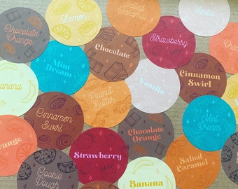 Etichette per confezioni di aromi, adesivi per confezioni carine, etichette personalizzate, confezioni personalizzate