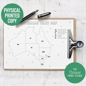 Australian State Sales Map, Small Business Tracker, Sales Tracker, Colour In Australian Map, State Map, Australia Sales Tracker