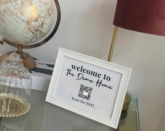 Stampa codice QR Wi-Fi, stampa A5, stampa 5 x 7", stampa WiFi, codice QR, segno WiFi personalizzato, segno di rete personalizzato, nuova casa, segnaletica di benvenuto