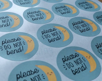 Do Not Bend Stickers, Cute Packaging Stickers, Business Stationery, Do Not Bend Labels