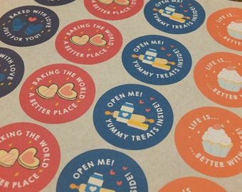 Adesivi per imballaggi da forno, adesivi per imballaggi carini, cancelleria aziendale, etichette per imballaggi alimentari, torte, biscotti, adesivi per imballaggi