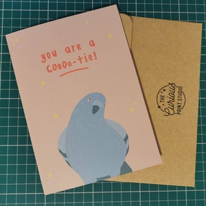 You Are A Cutie, Valentines Day Card, Funny Pun Greetings Card, Valentines Card, Pigeon Card, Valentines Day, Personalised, Cootie, Cute