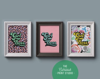 Girl Boss Print, A6 A5 A4 A3 A2, Motivational Home, Empowerment Print, Tiger Print, Boss Female, Strong Woman Print, Female Empowerment