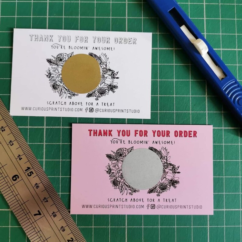 Floral Scratch Cards Business Scratch Off Cards Discount Etsy