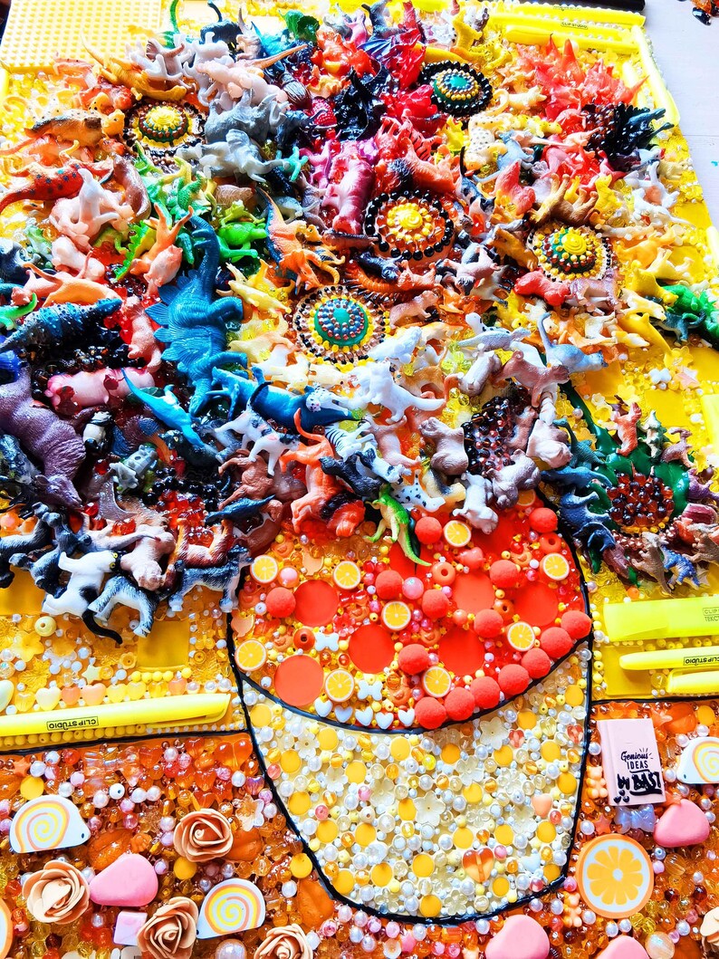 Sunflowers Van Gogh. Unique 3d Art From Toys. Still Life Yellow Flowers