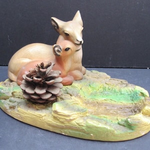Vintage Animaland Wellsboro PA Souvenir Plaster Ashtray Deer Buck Rare Find
