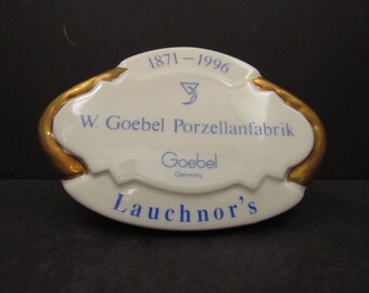 W Goebel Porzellanfabrik Händler-Display-Plakette 59 029 1971-1996 Lauchnor's