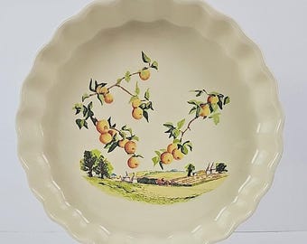 1989 Princess House Country Harvest Collection 8-1/2" Pie Plate Dish by Wade