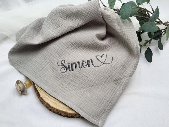 Musselindecke mit Namen bestickt, Personalisierte Babygeschenke, Geschenk für ein Neugeborenes, Geburt Geschenk, Babygeschenke zur Geburt