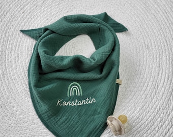Children's triangular scarf | Personalized muslin scarf | Scarf | Muslin scarf | Scarf with name | Gift idea for a new baby