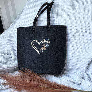 Filztasche  | Geschenkidee für Geburtstag, Muttertag, Ostern, Weihnachten | Filztasche bestickt