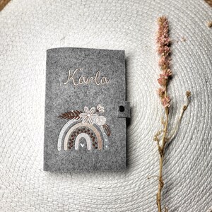 Personalized felt U-book cover | Felt U-book cover with name | Felt U-book cover | Gift for the birth of a girl