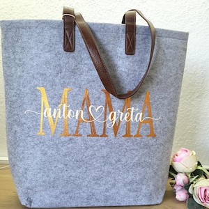 Filztasche Mama | Geschenkidee für Geburtstag, Muttertag, Ostern, Weihnachten | Filztasche personalisiert