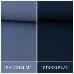 Muslin blanket embroidered with name, personalized baby gifts, gift for a newborn, birth gift, baby gifts for newborns rauchblau