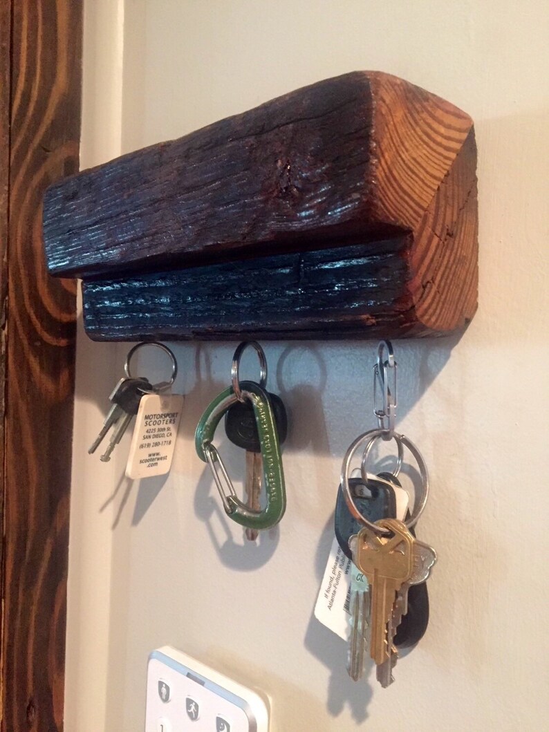Reclaimed Wood Shelf and Key Holder Etsy