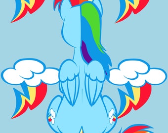 Rainbow Dash Butt Postcard Print