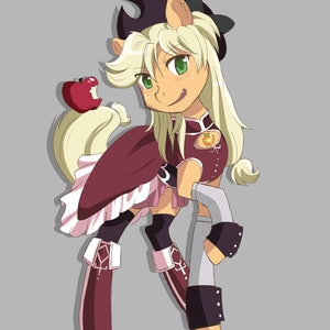 Madoka Ponies - Applejack as Kyoko Postcard Print