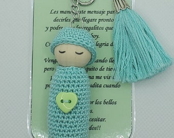 Sleeping baby babyshower keychain