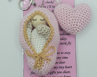 Swaddled Baby babyshower keychain