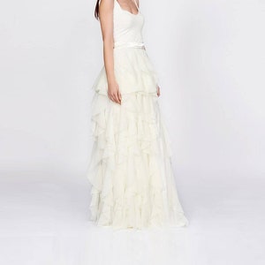 Ruffle Bridal Skirt - Ivory Floor Length, Ethereal Boho Beach Wedding, Romantic Wedding Guest, Fairy Princess Style
