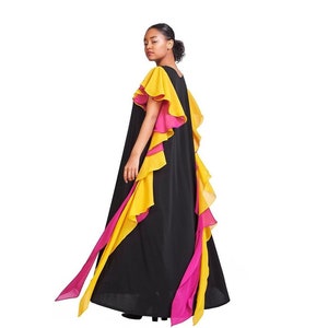 Chiffon Sleeve Maxi Dress: Loose Boho Prom Dress