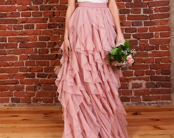 Layered Tulle Wedding Skirt, Prom Ball Skirt for Special Occasions, Blush Bridal Fairy Skirt, Plus Size Formal Skirt, Bohemian Skirt