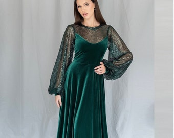 Green Velvet Gothic Dress, Long Sleeve Velvet Gown, Witch Dress, Dark Academia Dress, Elegant Winter Formal Dress - Etsy Israel Green Velvet Gothic Dress, Long Sleeve Velvet Gown, Witch Dress, Dark Academia Dress, Elegant Winter Formal Dress - Etsy Israel