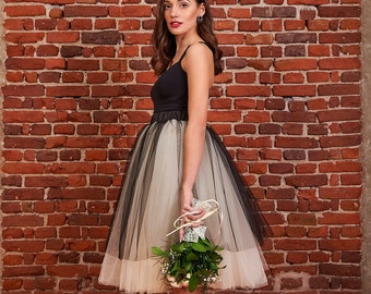 Bridesmaid Tulle Midi Skirt, Wedding Tutu Skirt, Fairy Skirt, Wedding Guest Skirt, Bridal Skirt, Formal Skirt, Elegant Skirt,