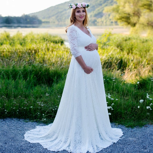Maternity Bridal Gown Plus Size Wedding 